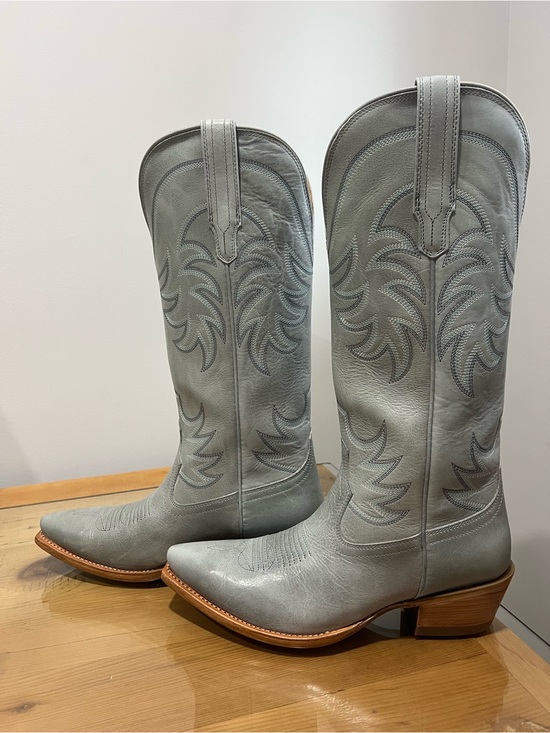 Tecovas Shoes - Tecovas Annie Slate Blue  Leather cowboy western  l Boots